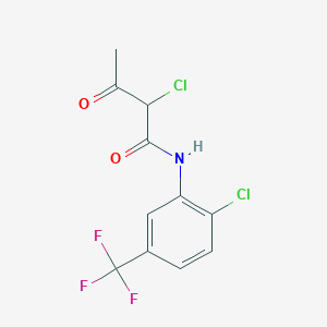 molecular formula C11H8Cl2F3NO2 B2513031 2-chloro-N-[2-chloro-5-(trifluoromethyl)phenyl]-3-oxobutanamide CAS No. 1803609-22-4