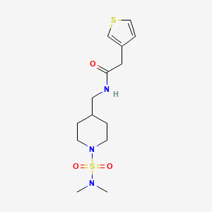 molecular formula C14H23N3O3S2 B2513049 N-((1-(N,N-dimethylsulfamoyl)piperidin-4-yl)methyl)-2-(thiophen-3-yl)acetamide CAS No. 2034356-67-5