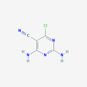 molecular formula C5H4ClN5 B2513052 2,4-二氨基-6-氯嘧啶-5-碳腈 CAS No. 900456-21-5