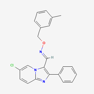 molecular formula C22H18ClN3O B2513053 6-chloro-2-phenylimidazo[1,2-a]pyridine-3-carbaldehyde O-(3-methylbenzyl)oxime CAS No. 478257-25-9