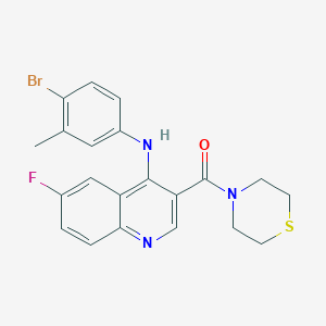 (4-((4-Bromo-3-methylphenyl)amino)-6-fluoroquinolin-3-yl)(thiomorpholino)methanone