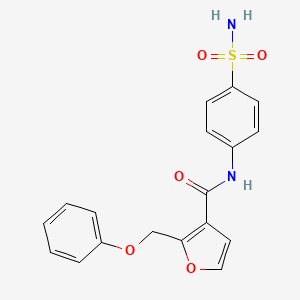 molecular formula C18H16N2O5S B2513059 2-(phenoxymethyl)-N-(4-sulfamoylphenyl)furan-3-carboxamide CAS No. 878716-11-1