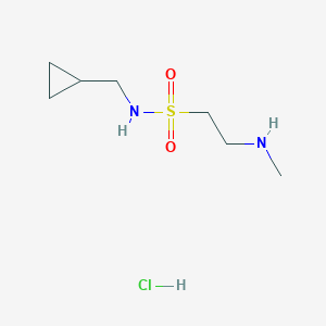 molecular formula C7H17ClN2O2S B2513067 N-(Cyclopropylmethyl)-2-(methylamino)ethanesulfonamide;hydrochloride CAS No. 2460757-40-6