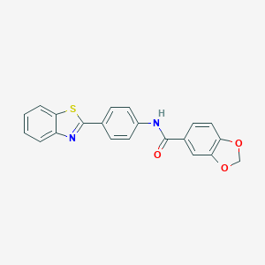 N-[4-(1,3-benzothiazol-2-yl)phenyl]-1,3-benzodioxole-5-carboxamide