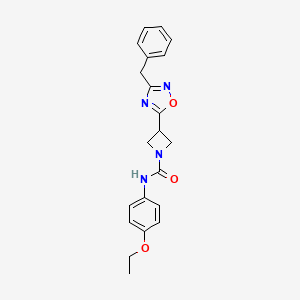 molecular formula C21H22N4O3 B2513072 3-(3-苯甲基-1,2,4-恶二唑-5-基)-N-(4-乙氧苯基)氮杂环丁烷-1-甲酰胺 CAS No. 1351607-18-5