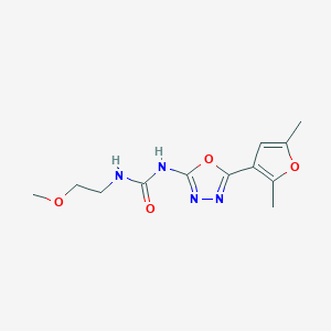 molecular formula C12H16N4O4 B2513075 1-(5-(2,5-Dimethylfuran-3-yl)-1,3,4-oxadiazol-2-yl)-3-(2-methoxyethyl)urea CAS No. 1286724-33-1