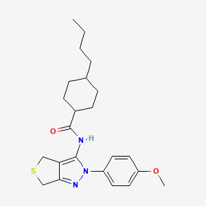 4-butyl-N-(2-(4-methoxyphenyl)-4,6-dihydro-2H-thieno[3,4-c]pyrazol-3-yl)cyclohexanecarboxamide