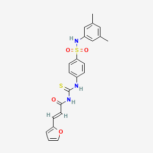molecular formula C22H21N3O4S2 B2513089 (E)-N-((4-(N-(3,5-dimethylphenyl)sulfamoyl)phenyl)carbamothioyl)-3-(furan-2-yl)acrylamide CAS No. 642978-78-7