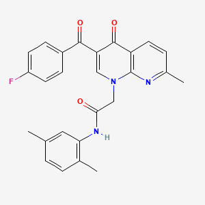 molecular formula C26H22FN3O3 B2513095 N-(2,5-dimethylphenyl)-2-[3-(4-fluorobenzoyl)-7-methyl-4-oxo-1,4-dihydro-1,8-naphthyridin-1-yl]acetamide CAS No. 894915-10-7