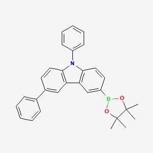 molecular formula C30H28BNO2 B2513096 3,9-二苯基-6-(4,4,5,5-四甲基-1,3,2-二氧杂硼环丁-2-基)咔唑 CAS No. 1359833-28-5