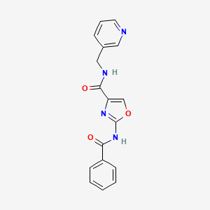 molecular formula C17H14N4O3 B2513100 2-benzamido-N-(pyridin-3-ylmethyl)oxazole-4-carboxamide CAS No. 1286728-78-6