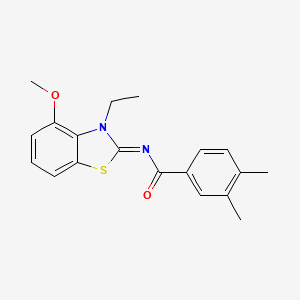 (E)-N-(3-ethyl-4-methoxybenzo[d]thiazol-2(3H)-ylidene)-3,4-dimethylbenzamide