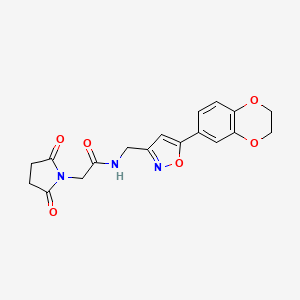 N-((5-(2,3-dihydrobenzo[b][1,4]dioxin-6-yl)isoxazol-3-yl)methyl)-2-(2,5-dioxopyrrolidin-1-yl)acetamide