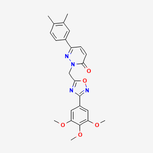 molecular formula C24H24N4O5 B2513107 6-(3,4-二甲苯基)-2-((3-(3,4,5-三甲氧苯基)-1,2,4-恶二唑-5-基)甲基)吡啶并[3,2-h]-1,3-二酮 CAS No. 1206992-12-2