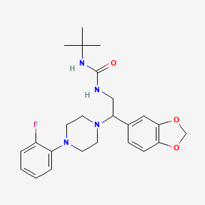 molecular formula C24H31FN4O3 B2513110 1-(2-(苯并[d][1,3]二氧杂环-5-基)-2-(4-(2-氟苯基)哌嗪-1-基)乙基)-3-(叔丁基)脲 CAS No. 896364-08-2