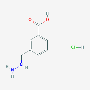 molecular formula C8H11ClN2O2 B2513113 3-(Hydrazinylmethyl)benzoic acid;hydrochloride CAS No. 2253640-64-9