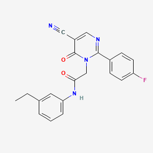 molecular formula C21H17FN4O2 B2513115 2-(5-氰基-2-(4-氟苯基)-6-氧代嘧啶-1(6H)-基)-N-(3-乙基苯基)乙酰胺 CAS No. 1251631-20-5