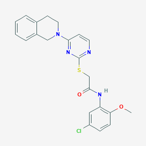 molecular formula C22H21ClN4O2S B2513122 3-(3-ethyl-4-piperidin-1-ylisoxazolo[5,4-d]pyrimidin-6-yl)-N-[2-(2-furyl)-1-methylethyl]propanamide CAS No. 1251686-31-3