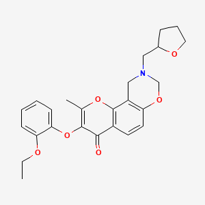 3-(2-ethoxyphenoxy)-2-methyl-9-((tetrahydrofuran-2-yl)methyl)-9,10-dihydrochromeno[8,7-e][1,3]oxazin-4(8H)-one