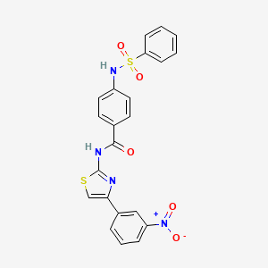 molecular formula C22H16N4O5S2 B2513132 N-(4-(3-硝基苯基)噻唑-2-基)-4-(苯磺酰胺)苯甲酰胺 CAS No. 898422-22-5