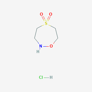 molecular formula C4H10ClNO3S B2513134 1,5,2-Oxathiazepane 5,5-dioxide hydrochloride CAS No. 2155856-53-2