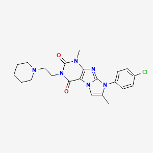 6-(4-Chlorophenyl)-4,7-dimethyl-2-(2-piperidin-1-ylethyl)purino[7,8-a]imidazole-1,3-dione