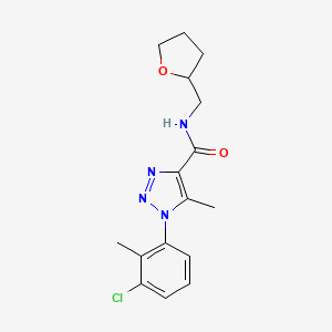 molecular formula C16H19ClN4O2 B2513136 1-(3-氯-2-甲基苯基)-5-甲基-N-((四氢呋喃-2-基)甲基)-1H-1,2,3-三唑-4-甲酰胺 CAS No. 924833-17-0