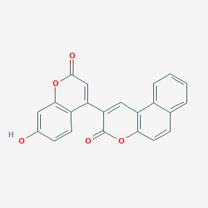 molecular formula C22H12O5 B2513141 2-(7-羟基-2-氧代色满-4-基)苯并[f]色满-3-酮 CAS No. 855774-38-8