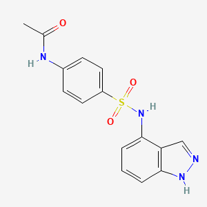 molecular formula C15H14N4O3S B2513144 N-{4-[(1H-indazol-4-ylamino)sulfonyl]phenyl}acetamide CAS No. 860650-78-8