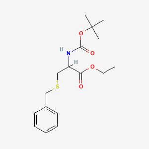 molecular formula C17H25NO4S B2513145 Ethyl 3-(benzylsulfanyl)-2-[(tert-butoxycarbonyl)amino]propanoate CAS No. 1396998-76-7
