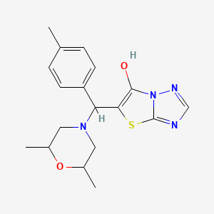 molecular formula C18H22N4O2S B2513146 5-((2,6-Dimethylmorpholino)(p-tolyl)methyl)thiazolo[3,2-b][1,2,4]triazol-6-ol CAS No. 1008936-56-8