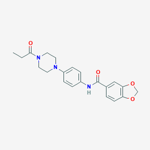 N-[4-(4-propanoylpiperazin-1-yl)phenyl]-1,3-benzodioxole-5-carboxamide
