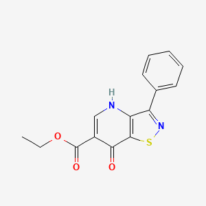 molecular formula C15H12N2O3S B2513158 Ethyl 7-oxo-3-phenyl-4,7-dihydro[1,2]thiazolo[4,5-b]pyridine-6-carboxylate CAS No. 1325304-79-7