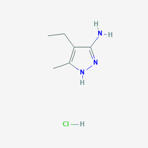 molecular formula C6H12ClN3 B2513166 4-Ethyl-3-methyl-1H-pyrazol-5-amine hydrochloride CAS No. 1106570-11-9; 151521-79-8