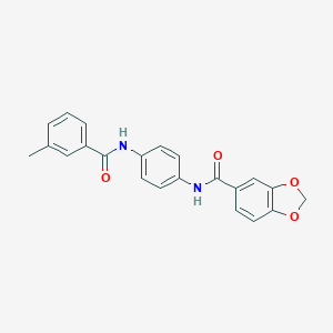 molecular formula C22H18N2O4 B251317 N-{4-[(3-methylbenzoyl)amino]phenyl}-1,3-benzodioxole-5-carboxamide 