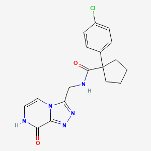 molecular formula C18H18ClN5O2 B2513180 1-(4-氯苯基)-N-((8-羟基-[1,2,4]三唑并[4,3-a]哒嗪-3-基)甲基)环戊烷甲酰胺 CAS No. 2034280-47-0