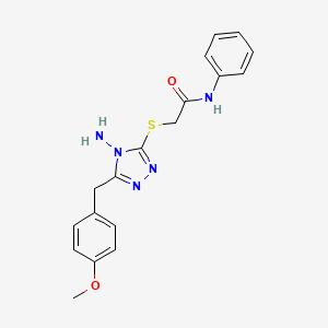 molecular formula C18H19N5O2S B2513182 2-[[4-amino-5-[(4-methoxyphenyl)methyl]-1,2,4-triazol-3-yl]sulfanyl]-N-phenylacetamide CAS No. 898622-40-7
