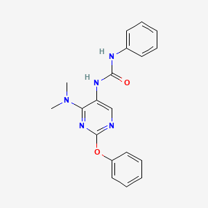 molecular formula C19H19N5O2 B2513189 1-(4-(Dimethylamino)-2-phenoxypyrimidin-5-yl)-3-phenylurea CAS No. 1788543-15-6