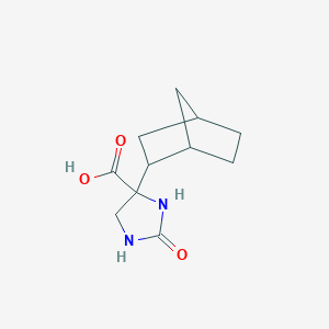 molecular formula C11H16N2O3 B2513197 4-(2-Bicyclo[2.2.1]heptanyl)-2-oxoimidazolidine-4-carboxylic acid CAS No. 2248362-53-8