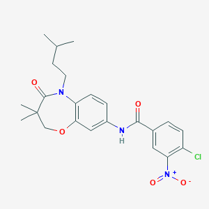 4-chloro-N-(5-isopentyl-3,3-dimethyl-4-oxo-2,3,4,5-tetrahydrobenzo[b][1,4]oxazepin-8-yl)-3-nitrobenzamide
