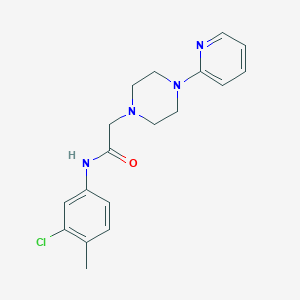 molecular formula C18H21ClN4O B2513206 N-(3-chloro-4-methylphenyl)-2-[4-(2-pyridinyl)piperazino]acetamide CAS No. 477333-98-5