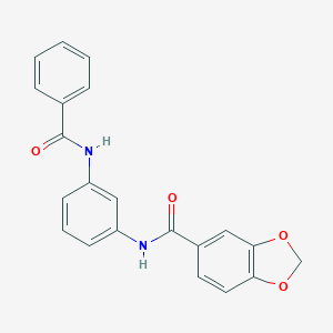 molecular formula C21H16N2O4 B251321 N-(3-benzamidophenyl)-1,3-benzodioxole-5-carboxamide 