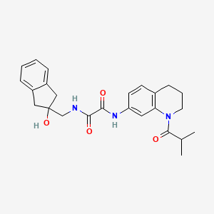 molecular formula C25H29N3O4 B2513210 N1-((2-羟基-2,3-二氢-1H-茚满-2-基)甲基)-N2-(1-异丁酰基-1,2,3,4-四氢喹啉-7-基)草酰胺 CAS No. 2034260-15-4