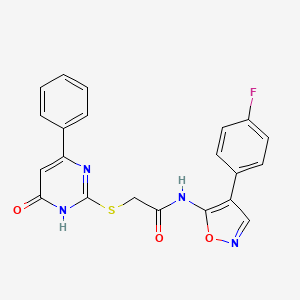 N-(4-(4-fluorophenyl)isoxazol-5-yl)-2-((6-oxo-4-phenyl-1,6-dihydropyrimidin-2-yl)thio)acetamide