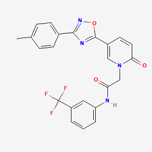 molecular formula C23H17F3N4O3 B2513213 N-(3-chlorophenyl)-2-(7-oxo-3-phenylisothiazolo[4,5-d]pyrimidin-6(7H)-yl)acetamide CAS No. 1115867-20-3