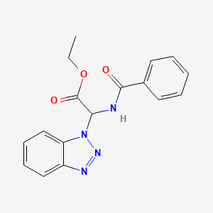 molecular formula C17H16N4O3 B2513218 Ethyl 2-(1H-1,2,3-benzotriazol-1-yl)-2-(phenylformamido)acetate CAS No. 124676-16-0
