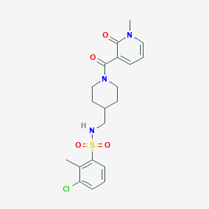 B2513222 3-chloro-2-methyl-N-((1-(1-methyl-2-oxo-1,2-dihydropyridine-3-carbonyl)piperidin-4-yl)methyl)benzenesulfonamide CAS No. 1234887-03-6