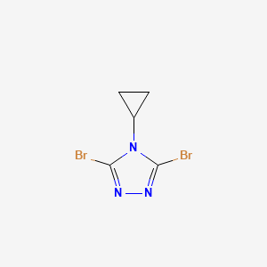 molecular formula C5H5Br2N3 B2513224 3,5-Dibromo-4-cyclopropyl-4H-1,2,4-triazole CAS No. 2171888-21-2