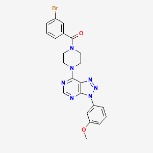 molecular formula C22H20BrN7O2 B2513225 (3-bromophenyl)(4-(3-(3-methoxyphenyl)-3H-[1,2,3]triazolo[4,5-d]pyrimidin-7-yl)piperazin-1-yl)methanone CAS No. 920415-11-8