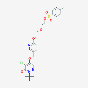 molecular formula C25H30ClN3O7S B2513227 2-[2-[5-[(1-Tert-butyl-5-chloro-6-oxopyridazin-4-yl)oxymethyl]pyridin-2-yl]oxyethoxy]ethyl 4-methylbenzenesulfonate CAS No. 1500061-09-5